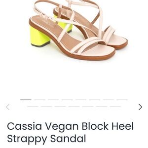 Elegant Vegan Strappy Sandal with Neon Heel
